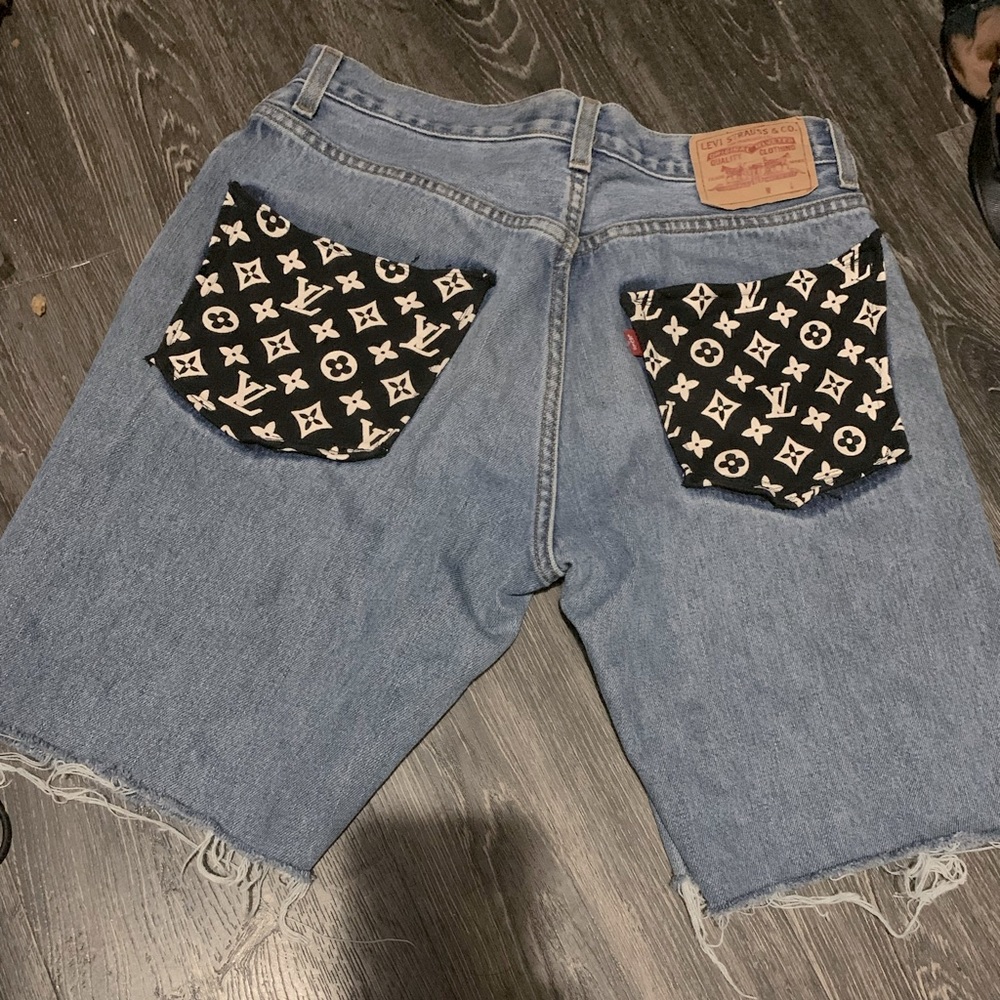 LV x LEVIS 1Of1 denim shorts